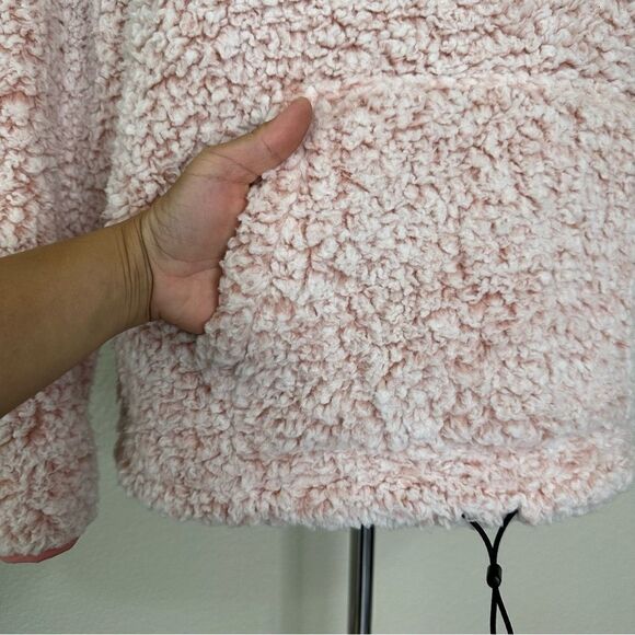 NWT Pink Victoria’s Secret Teddy Bear Quarter Zip Pull Over Sweatshirt - Picture 6 of 13